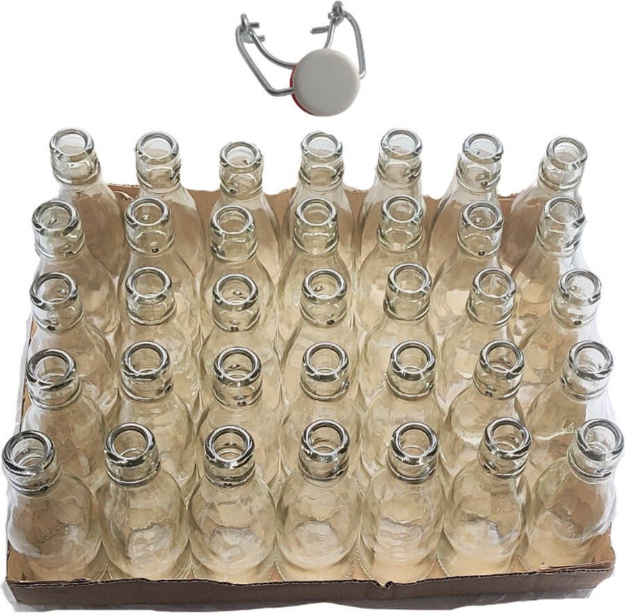 RANO 35x beugelfles 200ml Luchtdicht fles met beugelsluiting beugelflessen weckfles inmaakfles sapfles glazen flesjes met dop decoratie
