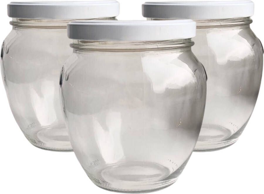 RANO 3x Sierlijke weckpotten glas 1 liter met sluiting 1000ml weckpotjes opbergpotten inmaakpot glazen pot met deksel glazen potten weckpot voorraadpot weck