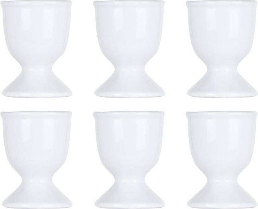 RANO International Trade Eierdopjes set van 6 wit pasen plastic kinderen eidoppen eierdop ei eidopjes paas decoratie paasdecoratie versiering