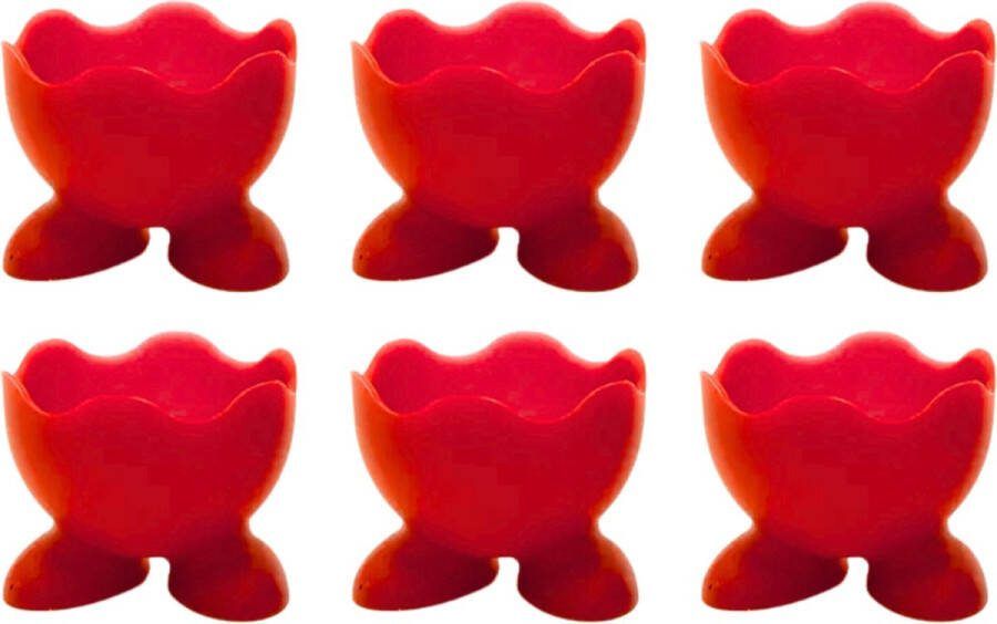 RANO International Trade Eierdopjes voetjes set van 6 rood pasen plastic kinderen eidoppen eierdop ei eidopjes paas decoratie paasdecoratie versiering