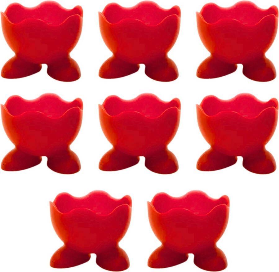 RANO International Trade Eierdopjes voetjes set van 8 rood pasen plastic kinderen eidoppen eierdop ei eidopjes paas decoratie paasdecoratie versiering