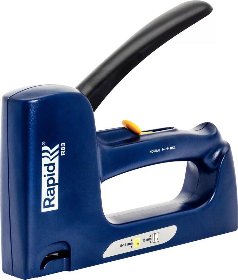 Rapid Handtacker R83 2-staps Instelbare Slagkracht Lichtgewicht Robuust Kunststof Blauw geel