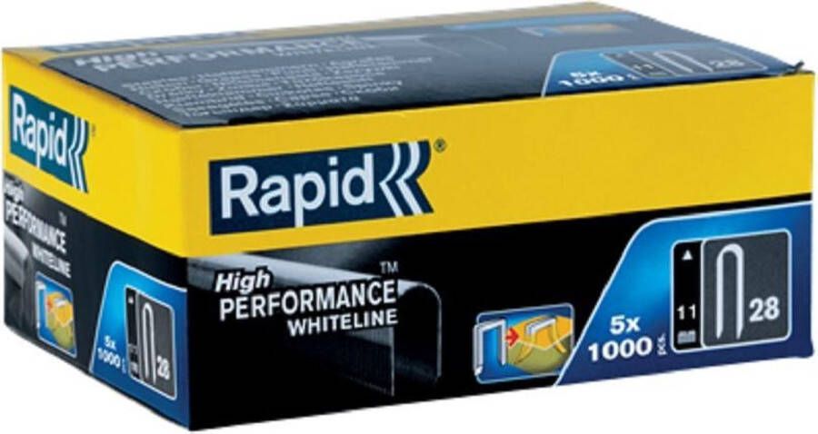 Rapid Kabelnieten 28 11 mm DP (wit) 5 x 1.000 st. Box