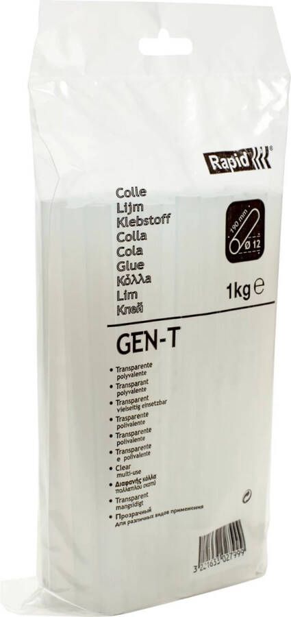 Rapid Lijmpatronen Universeel Transparant Ø12mm GEN-T 1kg