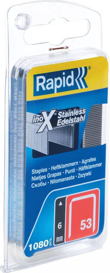 Rapid Nieten Type 53 RVS Blister 1080st Lengte 6mm