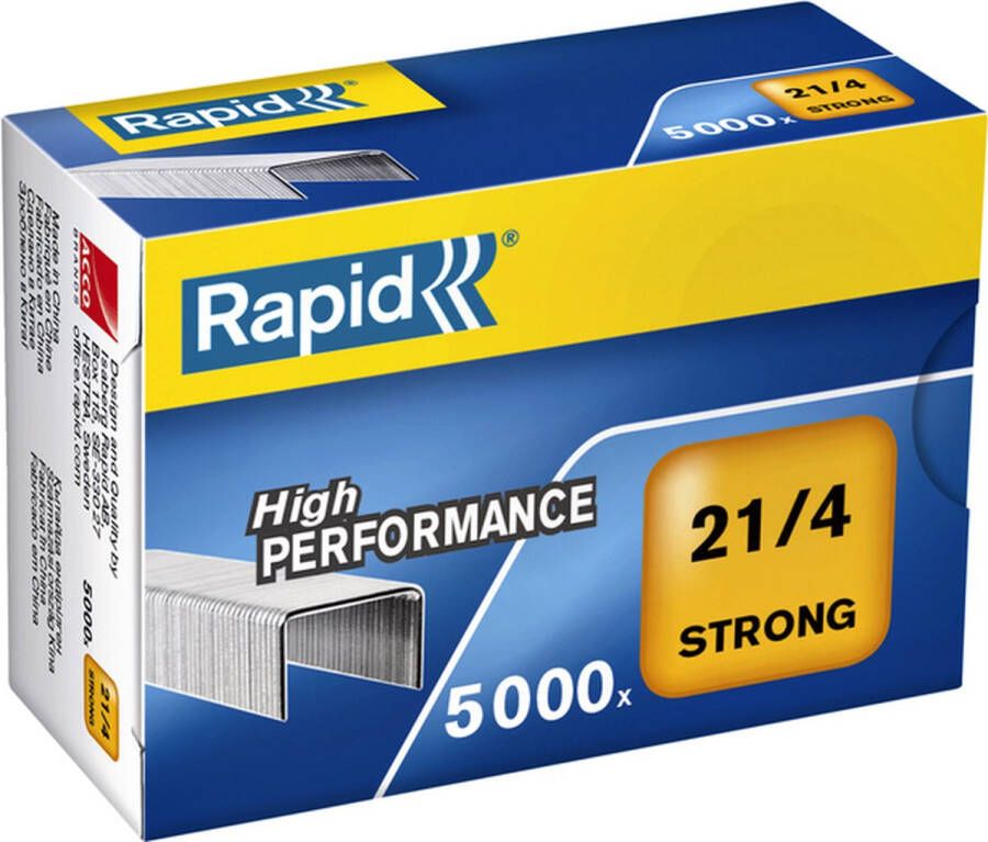 Rapid nietjes gegalvaniseerd 21 4 Strong 5000 stuks