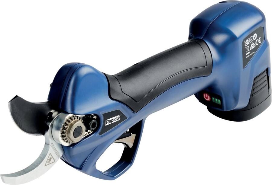 Rapid Professionele Snoeischaar Instelbare Knipcapaciteit Ultracompacte Accu Blauw zwart