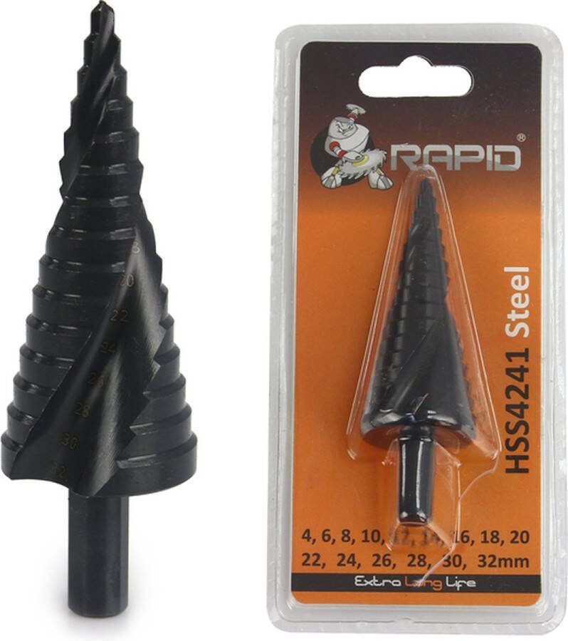 Rapid Stappenboor 4-32mm HSS 4241 staal Trappenboor Spiraalboor
