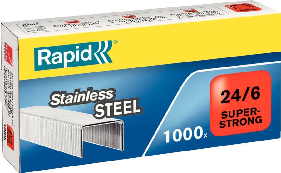 Rapid SuperStrong Nietjes 24 6mm 1000 Nietjes RVS