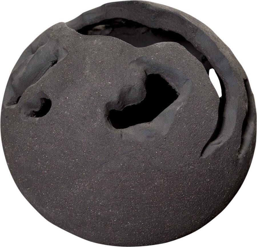 Rasteli Decoratie Globe-Bol-Waxinelichthouder Bruin-Zwart D 15 cm H 15 cm