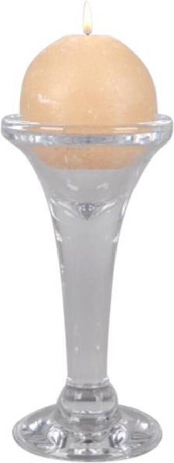 Rasteli Kandelaar-Kaarsenhouder voor tafelkaars Glas D 9 5 cm H 15 cm Voordeelaanbod per stuk (zonder kaars)