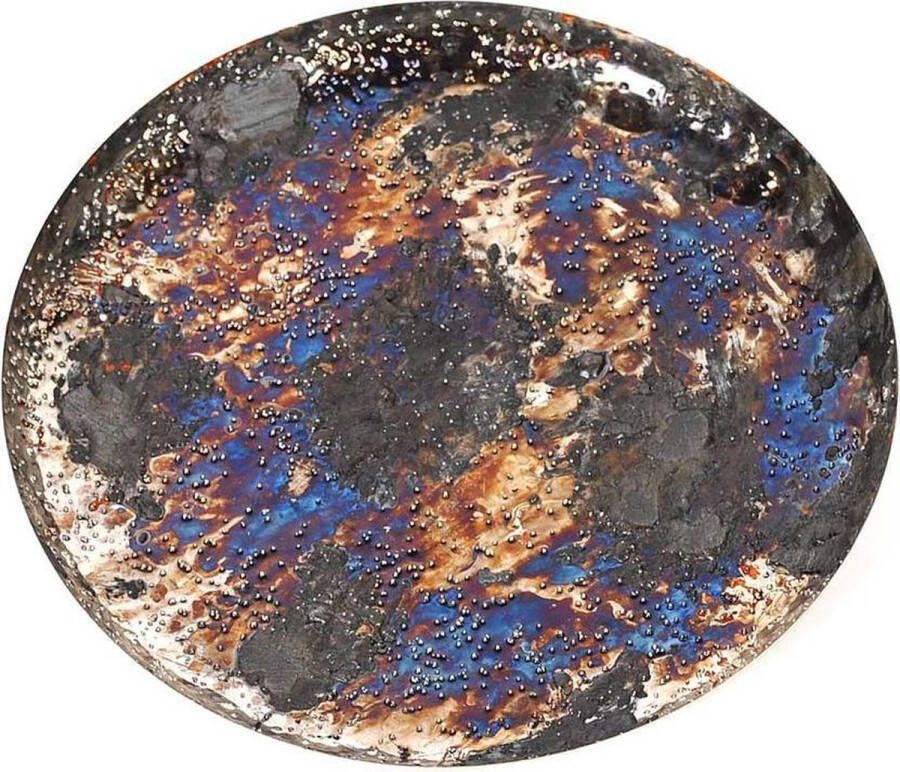 Rasteli Schaal Aluminium Bruin-Zwart-Blauw D 29 cm H 2cm