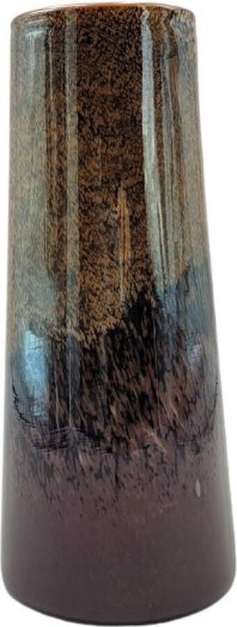 Rasteli Vaas Glas Bruin-Grijs D 11.5 cm H 28 cm