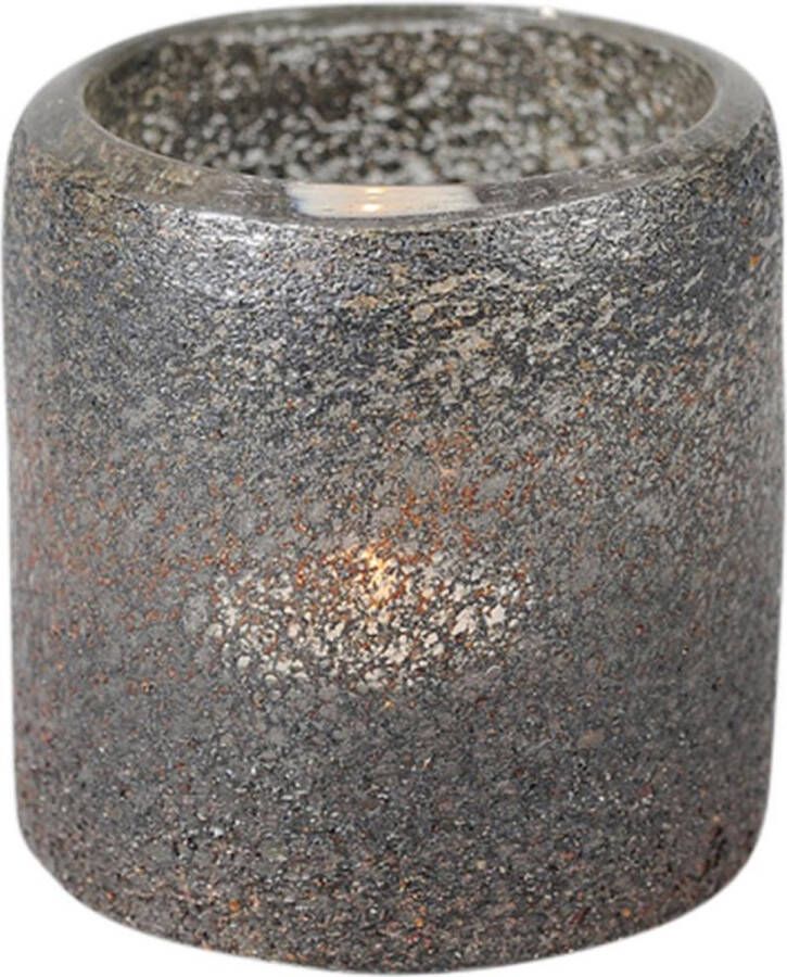 Rasteli Waxinelichthouder Glas Bruin-Grijs-Gemêleerd D 12 cm H 12 cm‎‎