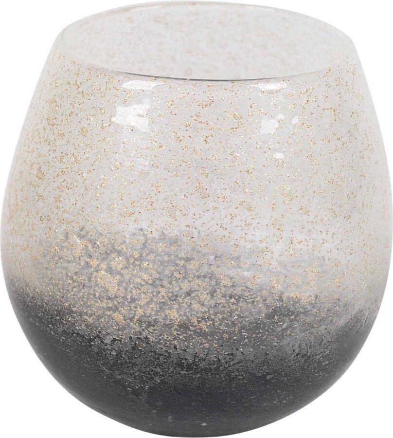Rasteli Vaas Glas Grijs-goud-Gemêleerd D 16.5 cm H 14.5 cm