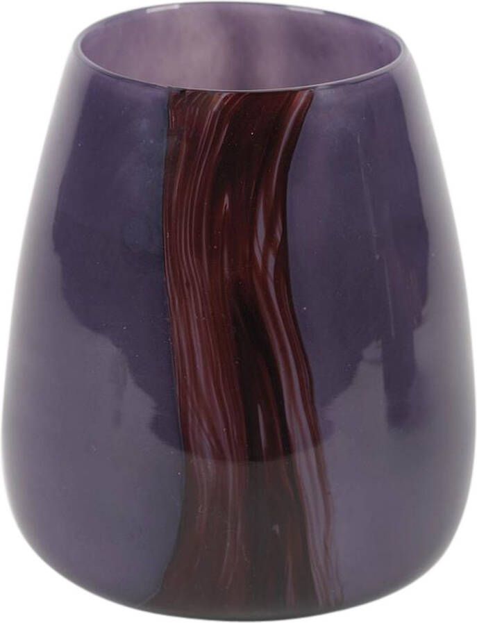 Rasteli Vaas-Siervaas Glas Paars-Rood D 16 6 cm H 21.3 cm