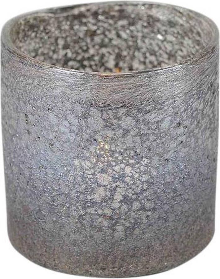 Rasteli Waxinelichthouder Glas Bruin-Grijs D 10 cm H 10 cm