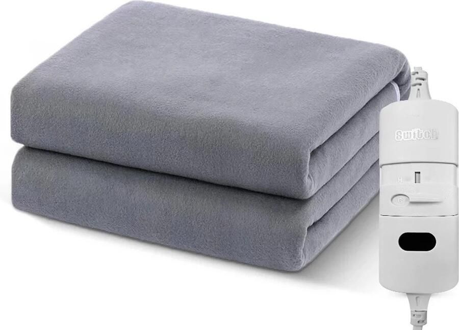 Raugee N.lux Elektrische deken Grijs 70x150 cm 1 Persoons Warmte deken Elektrisch knuffeldeken