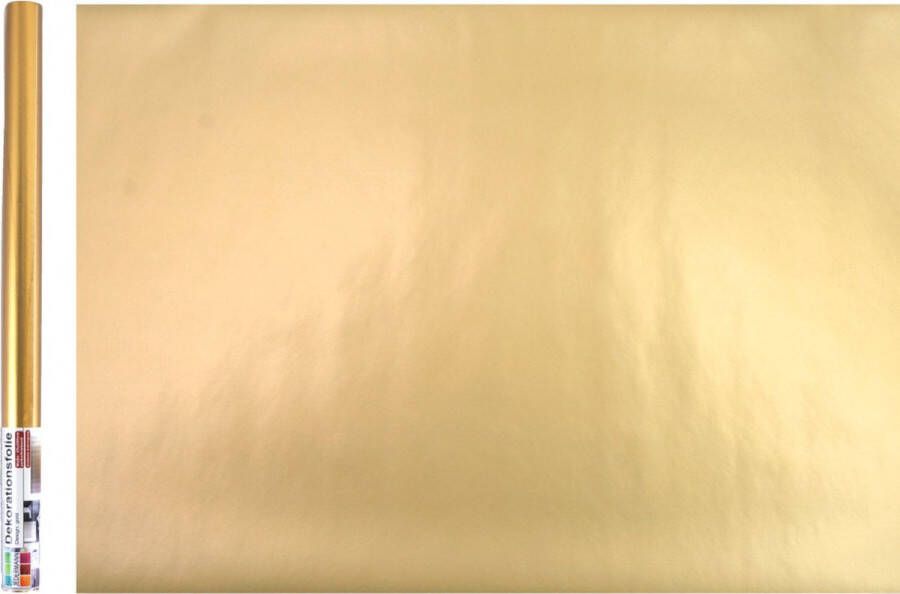 Merkloos Decoratie plakfolie goud metallic kleur -45 cm x 200 cm -zelfklevend Meubelfolie