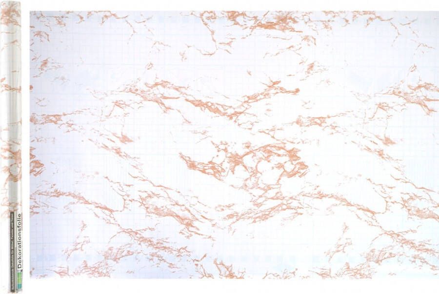 Merkloos Decoratie plakfolie 2x marmer patroon wit goud 45 cm x 2 m zelfklevend Meubelfolie
