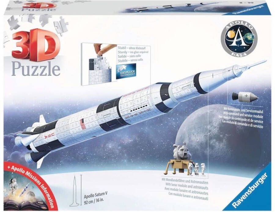 Ravensburger puzzel 440 stukjes planeet Apollo Saturn v rocket