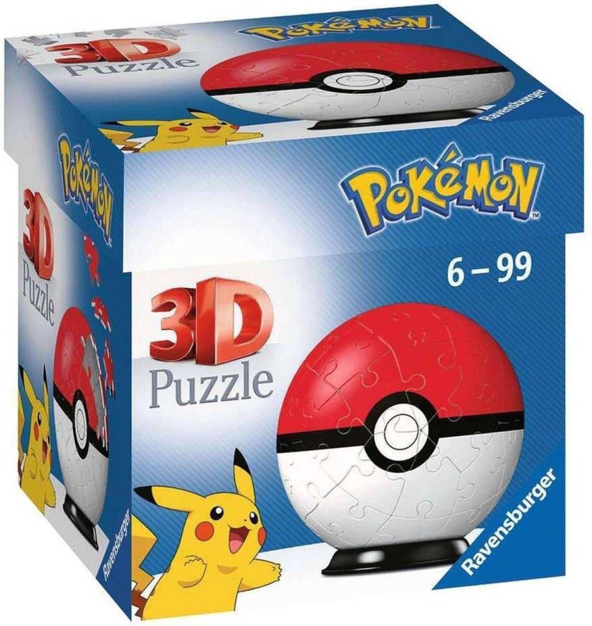 Ravensburger 3D Puzzel Pokémon Pokéball Rood Wit 54 stukjes
