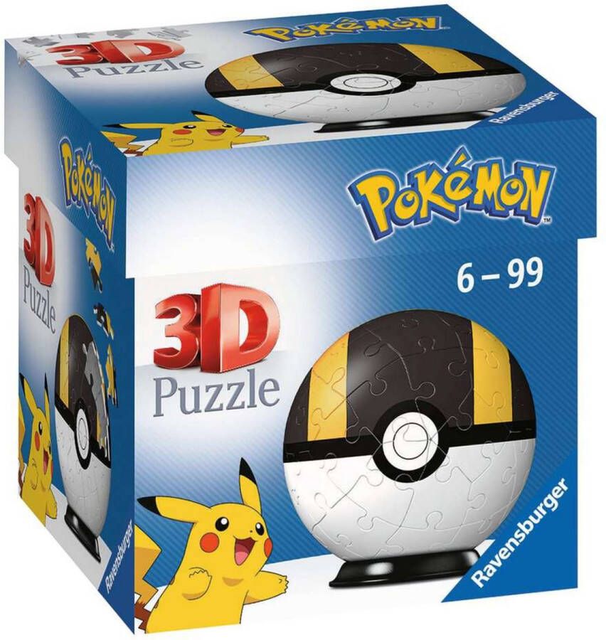 Ravensburger 3D Puzzel Pokémon Pokéball Zwart Wit 54 stukjes