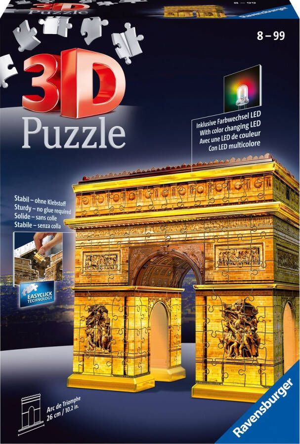 Ravensburger Arc de Triomphe Night Edition 3D puzzel gebouw 216 stukjes