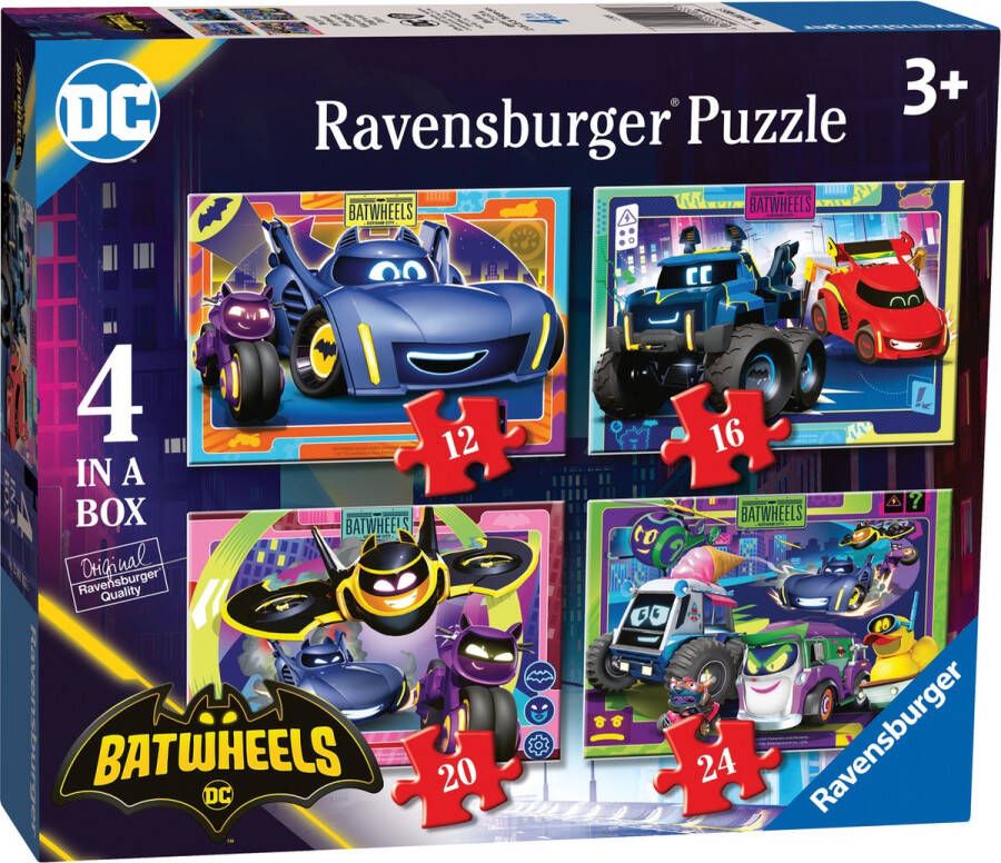 Ravensburger Batwheels 4in1box puzzel 12+16+20+24 stukjes kinderpuzzel