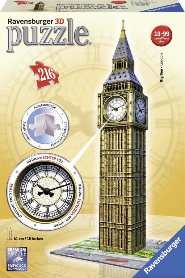 Ravensburger Big Ben met klok- 3D puzzel gebouw van 216 stukjes