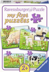 Ravensburger Boerderijdieren My First puzzels 2+4+6+8 stukjes kinderpuzzel