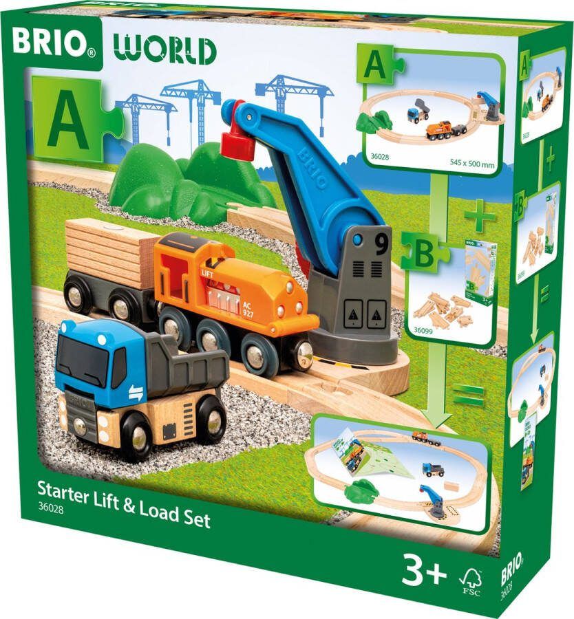 Ravensburger BRIO World – 36028 Set voor beginners heffen en laden Set speelgoedtreintjes voor kinderen vanaf 3 jaar