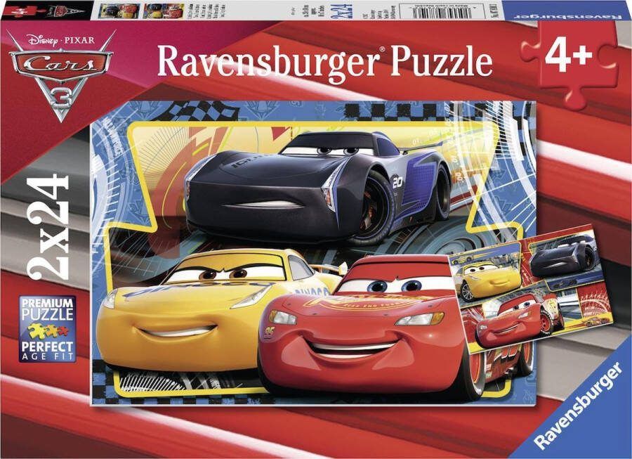 Ravensburger Cars 3 Lightning Cruz en Jackson. Twee puzzels 24 stukjes kinderpuzzel
