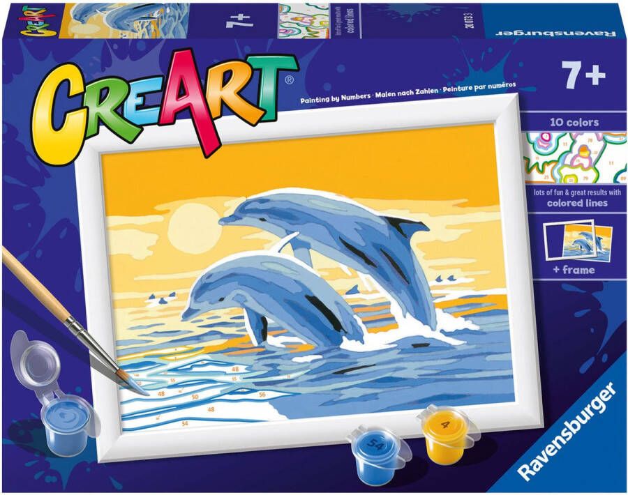 Ravensburger CreArt Delightful Dolphins Schilderen op nummer voor kinderen