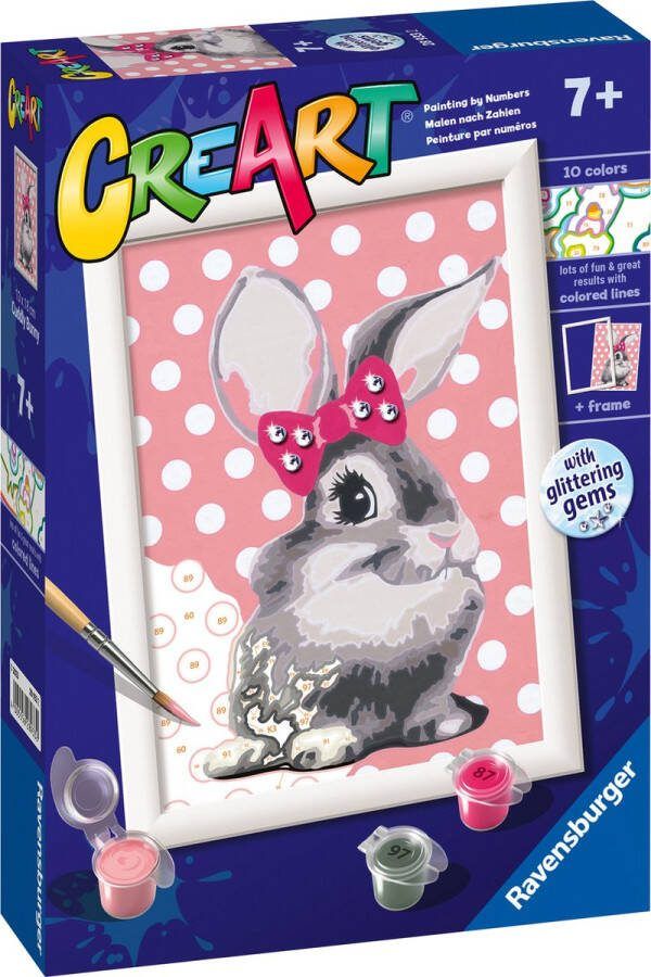 Ravensburger CreArt Konijn met glitter Schilderen op nummer voor kinderen