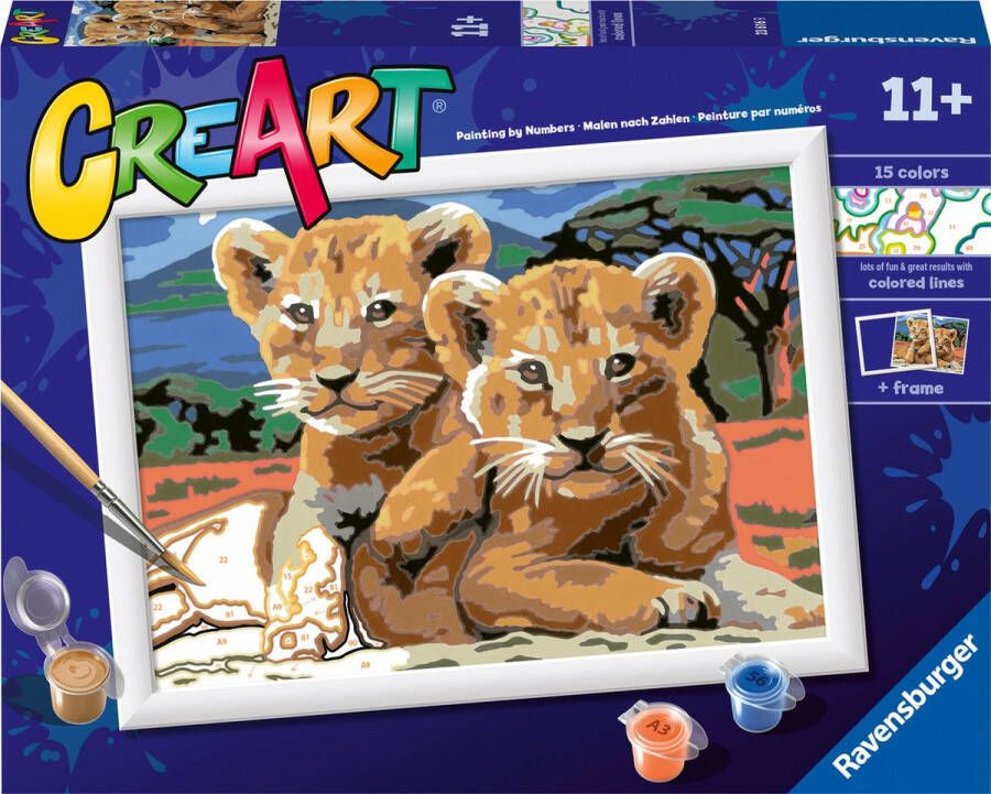 Ravensburger CreArt Little Lion Cube Schilderen op nummer voor kinderen