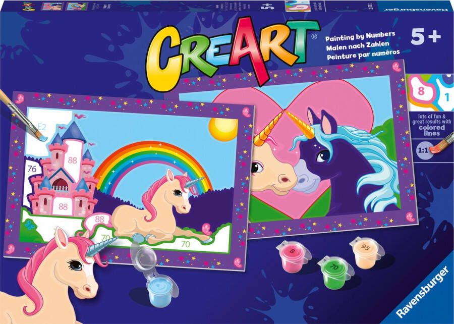 Ravensburger CreArt Magical Unicorns Schilderen op nummer voor kinderen