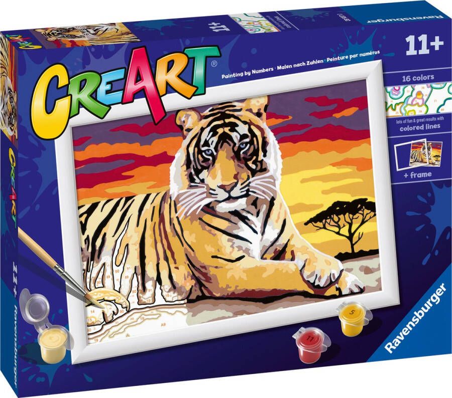 Ravensburger CreArt Majestic Tiger Schilderen op nummer voor kinderen