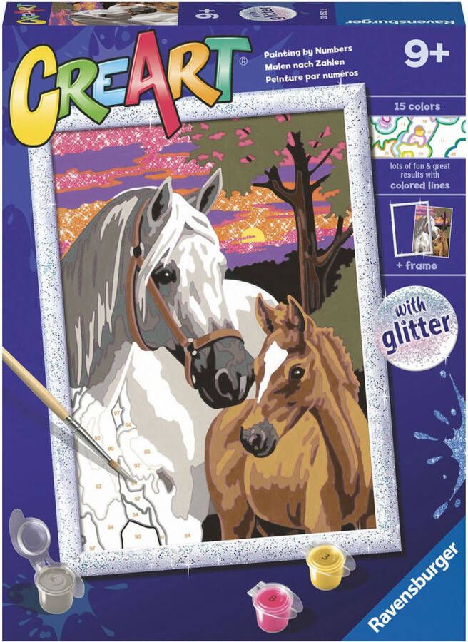 Ravensburger CreArt Sunset Horses Schilderen op nummer voor kinderen