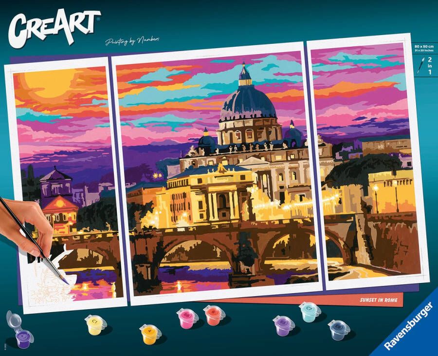 Ravensburger CreArt Sunset in Rome Schilderen op nummer voor volwassenen