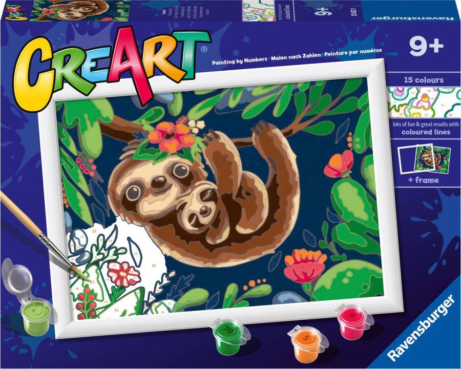 Ravensburger CreArt Sweet Sloths Schilderen op nummer voor kinderen