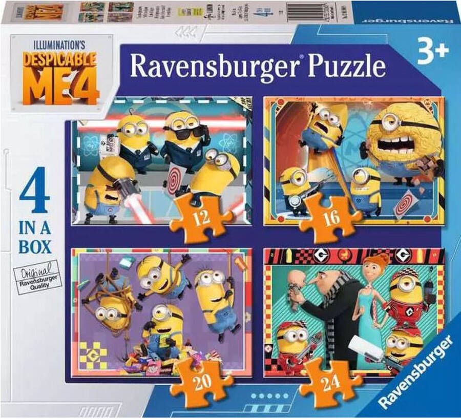 Ravensburger Despicable Me 4 4in1box puzzel 12+16+20+24 stukjes kinderpuzzel