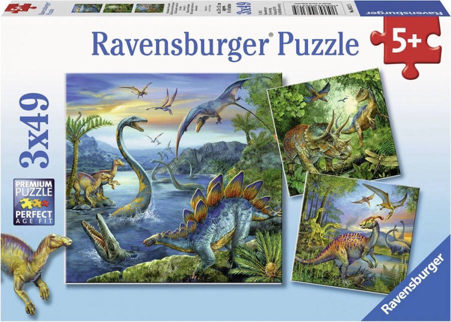 Ravensburger Dinosaurussen 3x49 stukjes kinderpuzzel