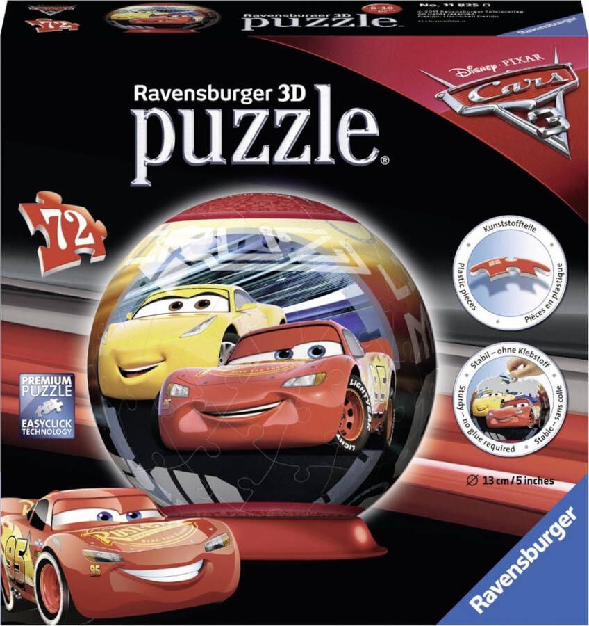 Ravensburger Disney Cars 3 puzzleball 3D Puzzel 72 stukjes