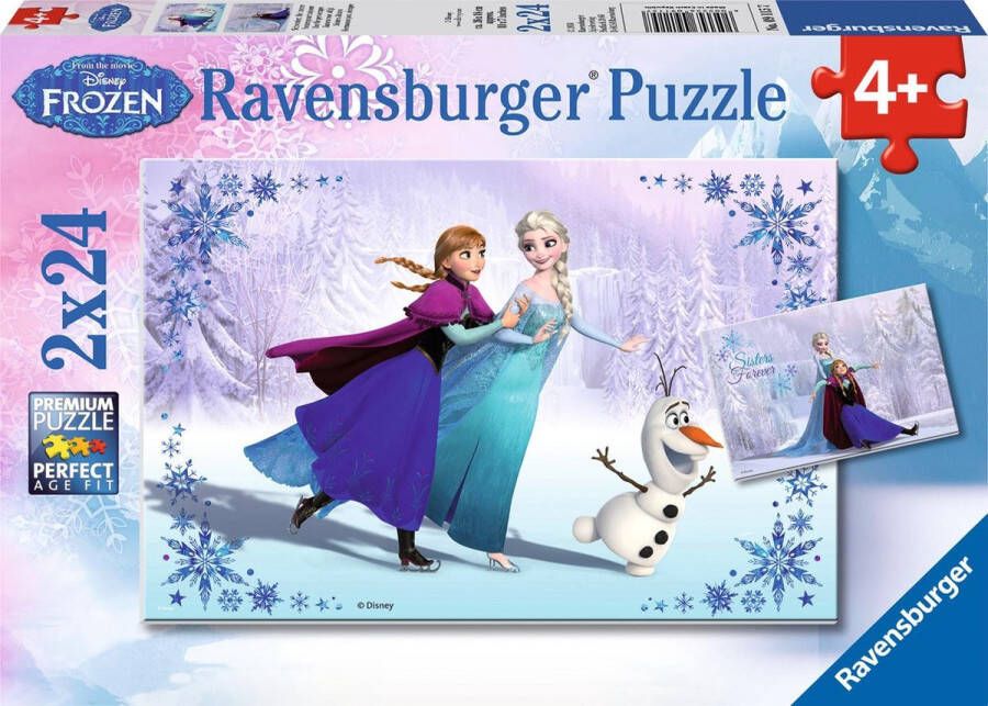Ravensburger Disney Frozen: Zussen voor altijd 2x24 stukjes kinderpuzzel