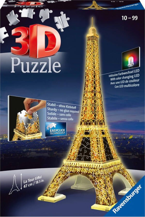 Ravensburger Eiffeltoren Night Edition- 3D puzzel gebouw 216 stukjes