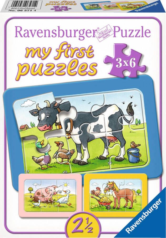 Ravensburger Goede vrienden My First Puzzels 3x6 stukjes Kinderpuzzel