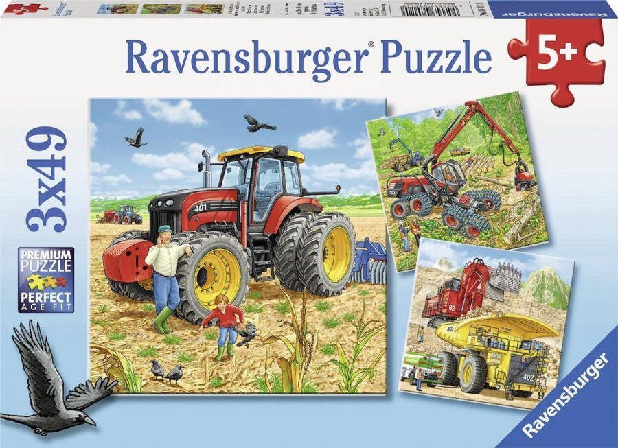 Ravensburger Grote machines- Drie puzzels van 49 stukjes kinderpuzzel