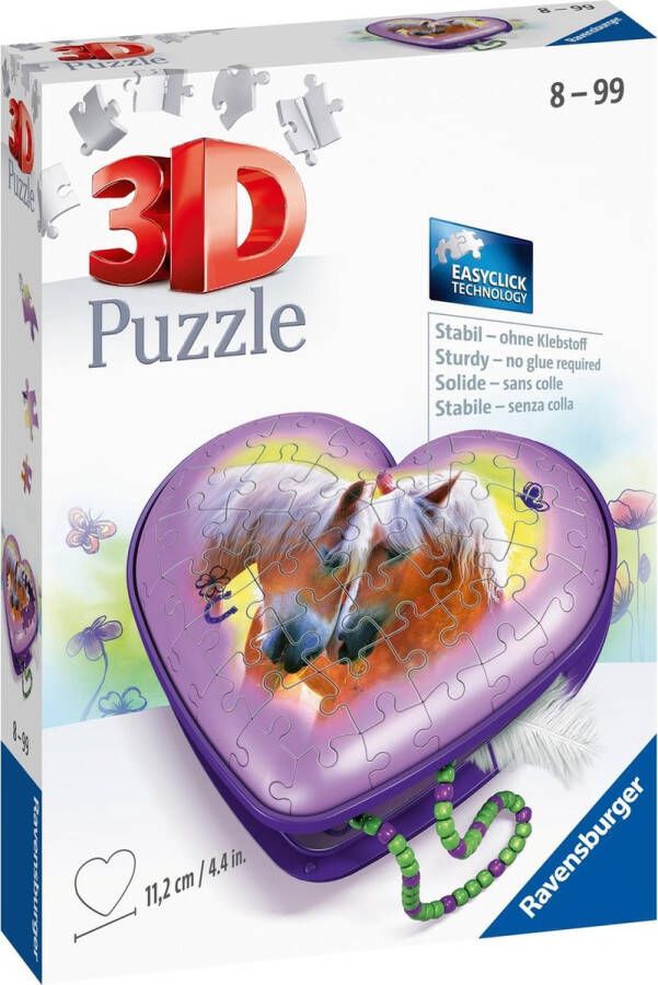 Ravensburger Heart Box Horses 3D Puzzle 54 stukjes