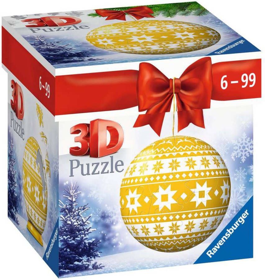 Ravensburger Kerstbal Kerstboom 3D puzzel puzzelbal 54 stukjes Geel
